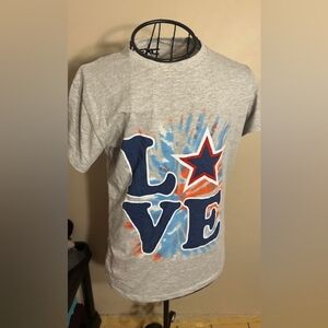 NEW  size Large womens tee t shirt   gray  graphic 4th of july usa